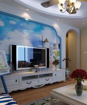 地中海风格家居客厅电视背景墙设计图片大全