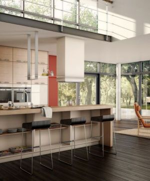 最新东南亚风格120平米别墅开放式厨房效果图欣赏