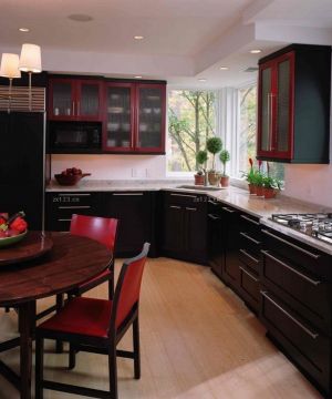 厨房棕色橱柜装修效果图大全2023