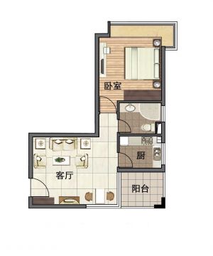 2023最新酒店式公寓60平米小户型设计平面图