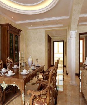 新古典欧式风格家庭餐厅装修效果图片
