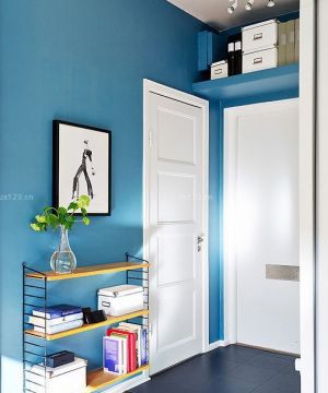现代简约家装蓝色墙面装修效果图片欣赏