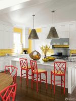 绚丽60平米2居室开放式厨房吧台设计装修效果图