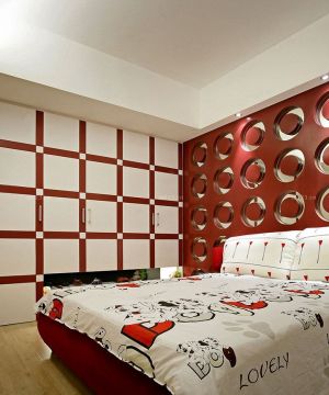 温馨家庭儿童房床头背景墙装修装饰效果图片大全