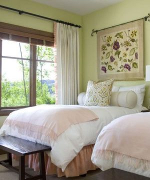 美式乡村风格卧室挂毯装饰图片欣赏