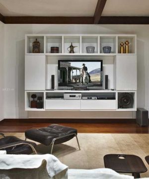 2023复古风格家装客厅电视柜设计效果图片大全