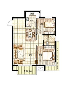 2023最新130平米两室两厅别墅户型图