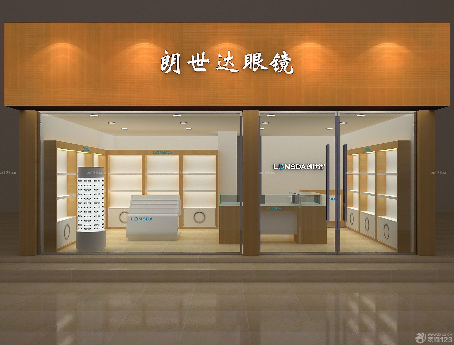朗世达眼睛店门面门头设计装修图图片大全