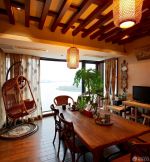 东南亚风格80~90平方小户型实木家具餐厅装修效果图片
