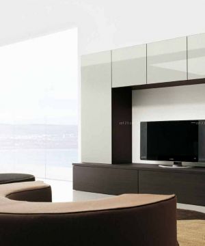 时尚黑白客厅组合电视柜设计效果图片
