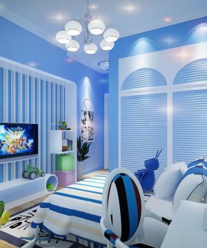90平地中海风格儿童卧室装修效果图片