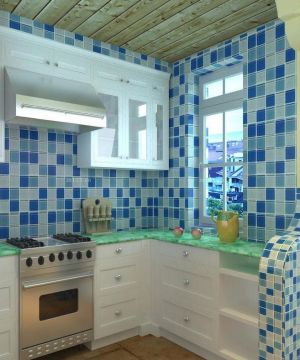 最新家装90平地中海风格厨房瓷砖装修图片