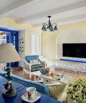 最新90平地中海风格客厅家居装修效果图欣赏