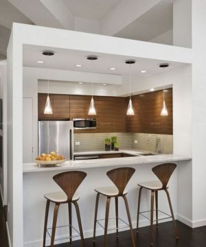 最新70平二居室厨房吧台设计装修效果图大全