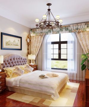 最新美式120房子卧室窗帘装修效果图
