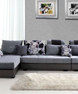 最新简约家装客厅布艺沙发套装潢效果图片
