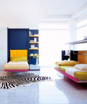 最新时尚现代儿童房屋折叠床装修效果图片