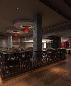 2023中式餐厅实木隔断装修效果图片欣赏