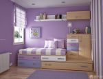 2023年现代风格卧室内紫色墙面装修设计效果图片