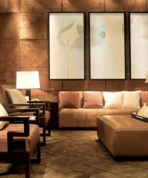 2023现代新古典客厅沙发背景墙装修效果图片