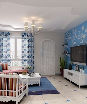 地中海风格简单房屋花藤壁纸装修效果图片