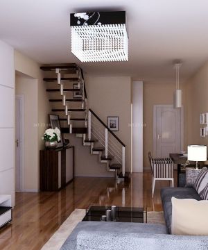 最新80多平米复式楼室内楼梯设计装修效果图片
