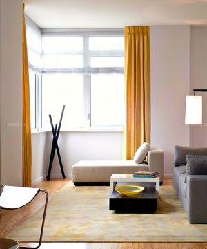 经典家庭室内装潢黄色窗帘装修设计