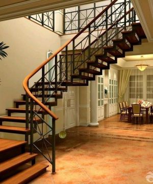 复式房子设计欧式楼梯装修效果图片2023