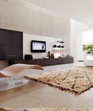 现代北欧风格客厅时尚简约电视墙设计效果图欣赏2023