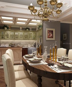现代欧式混搭风格家庭餐厅装修效果图片