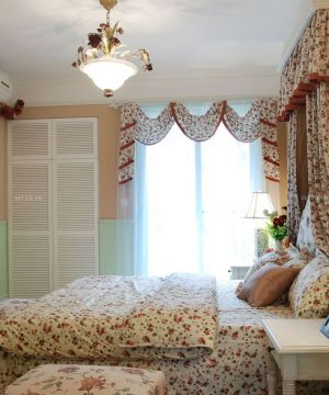 欧式田园风格卧室床缦装潢设计效果图片大全