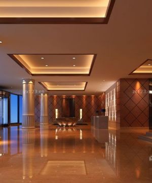 最新豪华酒店大厅罗马柱设计效果图欣赏