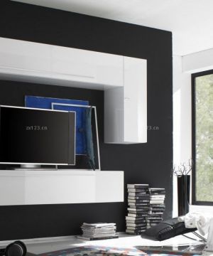 2023最新简约黑白风格室内装饰电视墙装修效果图片