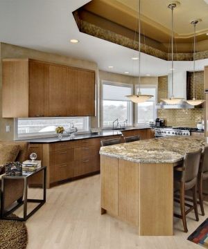 最新欧式家庭厨房室内装修设计效果图大全 