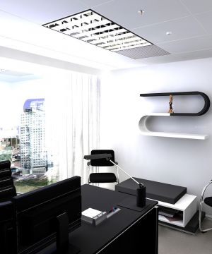 最新简约黑白风格独立办公室内装修效果图大全