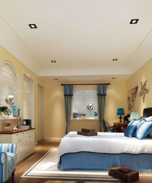 地中海风格80平米家装卧室家具设计效果图片欣赏