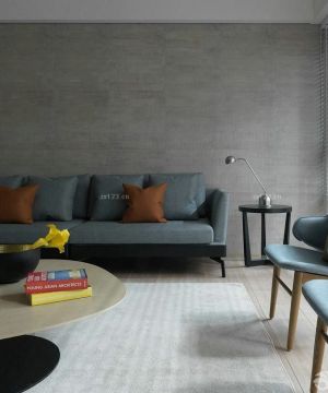 最新90平现代简约客厅灰色墙面装修效果图片