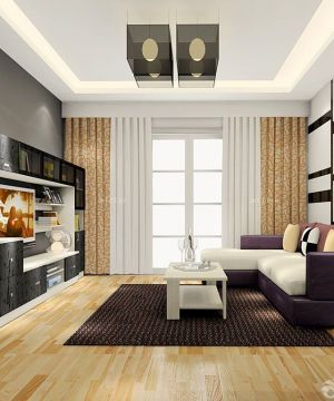 2023现代风格家装90平米小户型客厅简约装修效果图