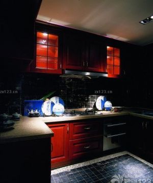 现代中式风格厨房装修橱柜效果图欣赏