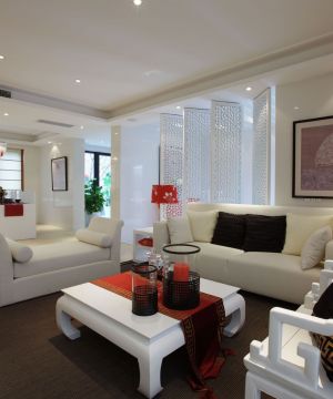 最新中式简约装修风格客厅家具摆放案例