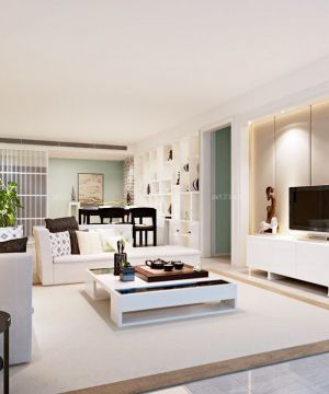 2023现代90平米家装组合沙发装修设计效果图片