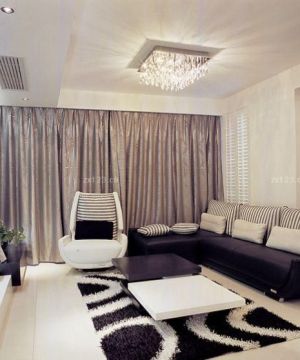 80平米二室一厅欧式简约沙发装修效果图欣赏