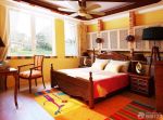 60平米两室一厅小户型卧室实木床装修效果图欣赏