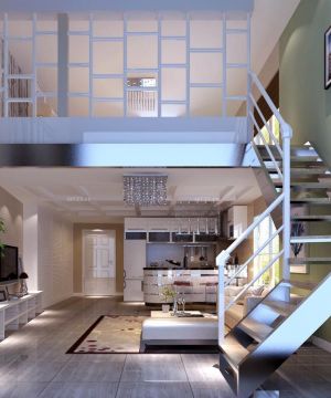 2023家装现代风格90平米复式小户型楼梯装修图片