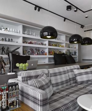 家装90平小户型沙发背景墙loft装修效果图欣赏