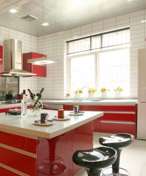 现代家装90平米小户型厨房吧台装修效果图欣赏