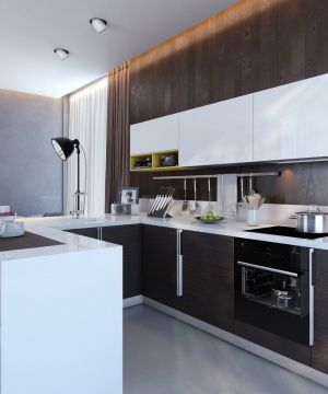 后现代设计风格90平米厨房橱柜装修效果图片大全