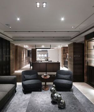 现代别墅大厅客厅沙发摆放装修效果图欣赏