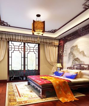 古典别墅卧室床头背景墙设计图片欣赏