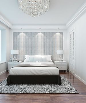 顶级别墅卧室床头背景墙设计效果图